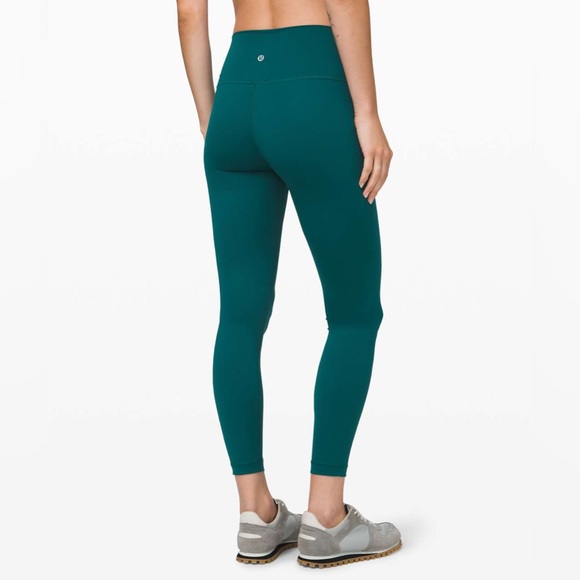 Lululemon Emerald Green Wunder Under High Rise Tight Legging 25" Nulux Size 6 - Picture 7 of 11